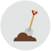 shovel in dirt