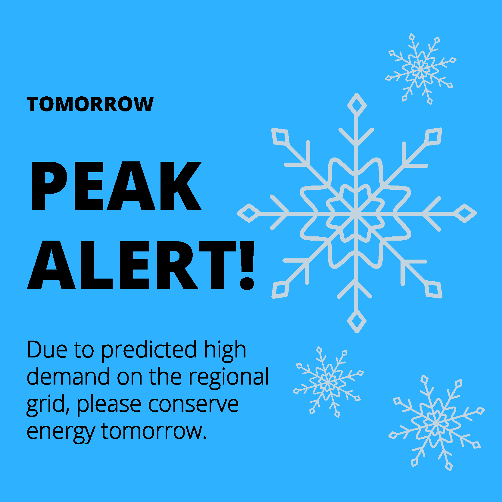 peak alert winter day ahead